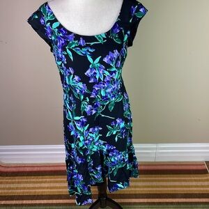 Ann Taylor black floral dress size 10